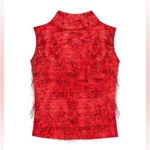 NWT red sparkling top